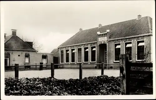Ak Twijzel Friesland Niederlande, Chr. School