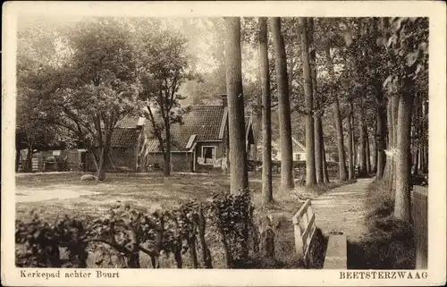 Ak Beetsterzwaag Friesland Niederlande, Kerkepad achter Buurt