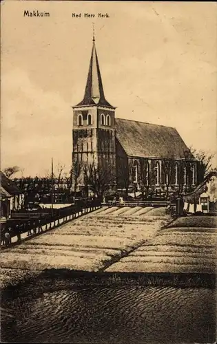 Ak Makkum Friesland Niederlande, Ned. Herv. Kerk