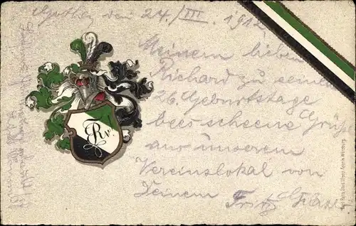 Präge Studentika Ak Gotha in Thüringen, Verbindungswappen