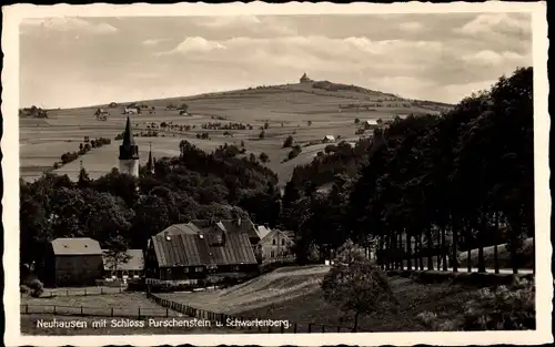 Ak Neuhausen im Erzgebirge, Schloss Purschenstein, Schwartenberg