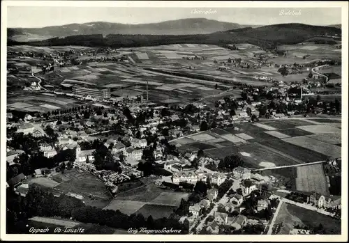 Ak Oppach in Sachsen, Fliegeraufnahme vom Ort, Felder, Bieleboh, Czorneboh