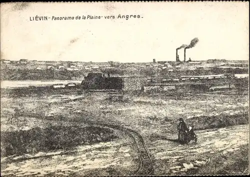 Ak Liévin Pas de Calais, Panorama de la Plaine, vers Angres