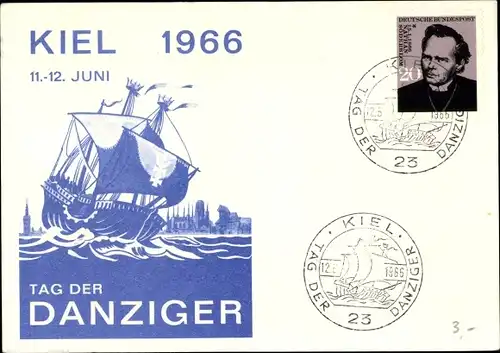 Ak Kiel in Schleswig Holstein, Tag der Danziger 1966, Segelschiff