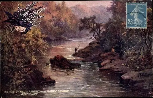 Künstler Ak Perthshire Schottland, The Pass of Killiecrankie from Garry Bridge
