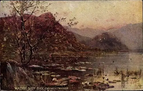Künstler Ak Lake District Cumbria England, Derwent Water, Water Lily Bay