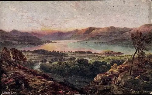 Künstler Ak Edwin Aaron Penley, Kinross Schottland, Loch Tay