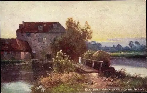 Künstler Ak Berkshire England, Brimpton Mill on the Kennet