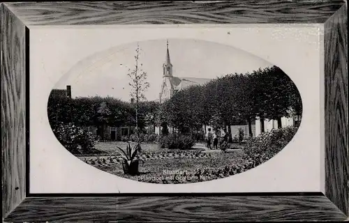 Präge Passepartout Ak Klundert Nordbrabant Niederlande, Plantsoen met Ger. Kerk