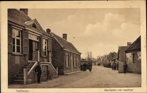 Ak Huijbergen Huybergen Woensdrecht Nordbrabant Niederlande, Marktplein, Raadhuis