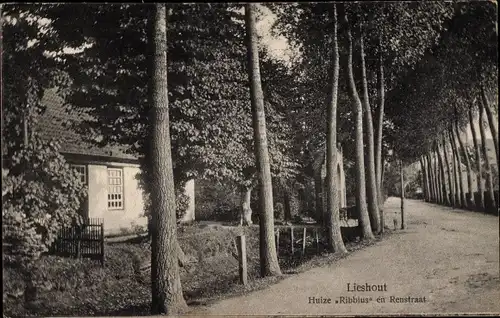 Ak Lieshout Nordbrabant Niederlande, Huize Ribbius en Renstraat