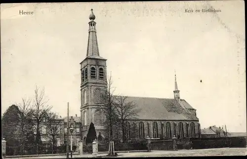 Ak Heeze Nordbrabant Niederlande, Kerk en Liefdehuis