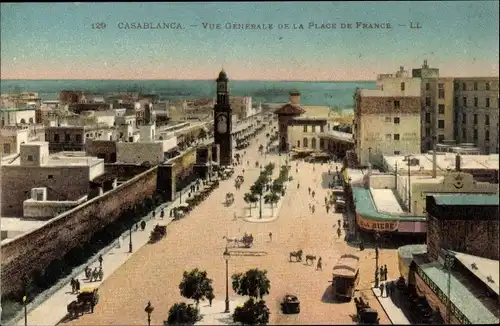 Ak Casablanca Marokko, Vue Generale de la Place de France