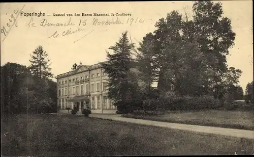 Ak Poperinghe Poperinge Westflandern, Kasteel van den Baron Mazeman de Couthove