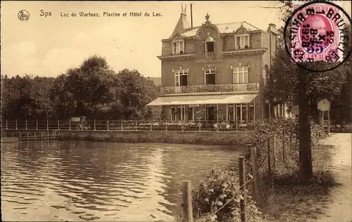 Ak Spa Wallonien Lüttich, Le Lac de Warfaaz, Hotel du Lac