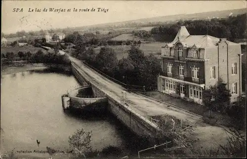 Ak Spa Wallonien Lüttich, Le Lac de Warfaaz, Route de Tiege