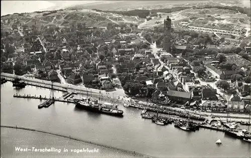 Ak West Terschelling Friesland Niederlande, Luftaufnahme