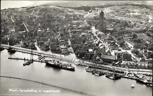 Ak West Terschelling Friesland Niederlande, Luftaufnahme