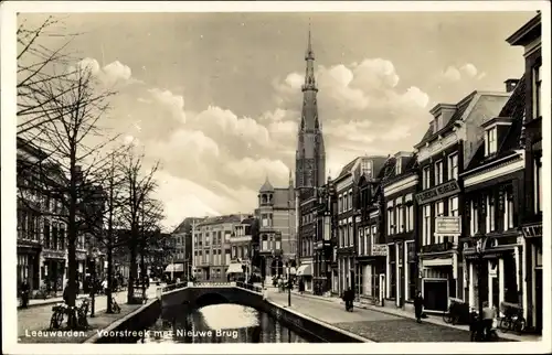 Ak Leeuwarden Friesland Niederlande, Voorstreek met Nieuwe Brug