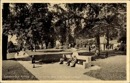 Ak Leeuwarden Friesland Niederlande, Achter de Prinsentuin met Pier Pandertempel