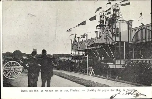 Ak Leeuwarden Friesland Niederlande, Gasthaus, Königinnenbesuch