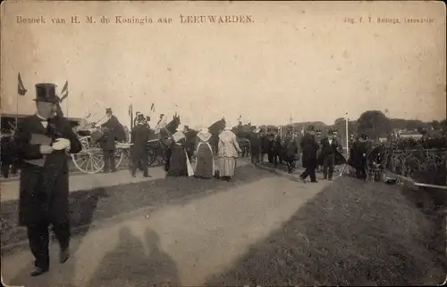 Ak Leeuwarden Friesland Niederlande, Bezoek van H. M. de Koningin