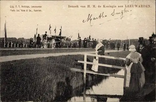 Ak Leeuwarden Friesland Niederlande, Bezoek van H. M. de Koningin
