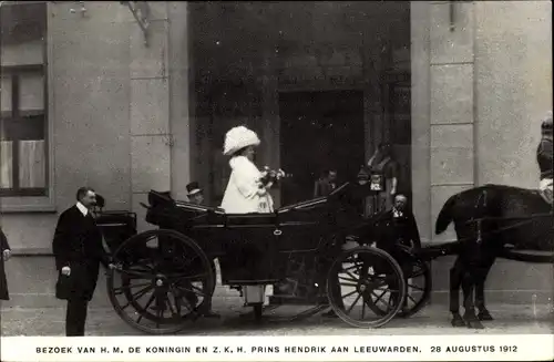 Ak Leeuwarden Friesland Niederlande, Bezoek van H.M. de Koningin en Z.K.M. Prins Hendrik