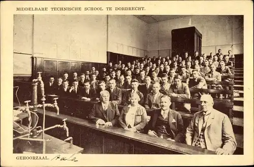 Ak Dordrecht Südholland Niederlande, Middelbare technische School, Gehoorzaal