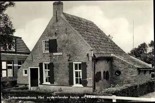 Ak Schiermonnikoog Friesland Niederlande, Het oude eilander huisje uit 1724