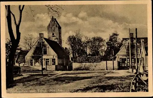 Ak Nes Ameland Friesland Niederlande, Postkantoor met Toren