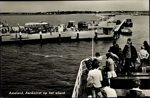 Ak Ameland Friesland Niederlande, Aanskomst op het eiland