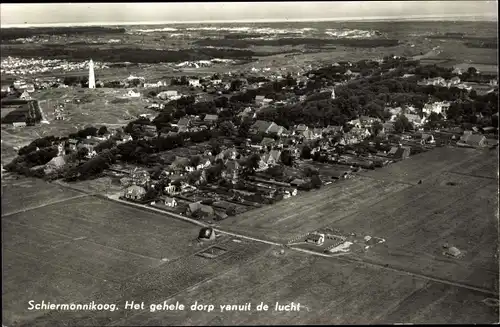 Ak Schiermonnikoog Friesland Niederlande, Het gehele dorp vanuit de lucht