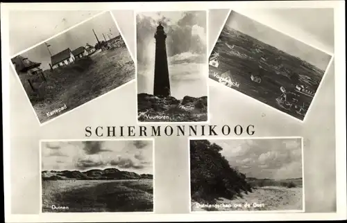 Ak Schiermonnikoog Friesland Niederlande, Karrepad, Vuurtoren, Duinen