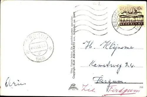 Ak Schiermonnikoog Friesland Niederlande, Het dorps-centrum in voglevlucht