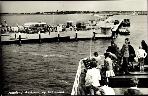 Ak Ameland Friesland Niederlande, Aanskomst op het eiland