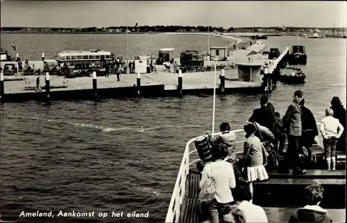 Ak Ameland Friesland Niederlande, Aanskomst op het eiland