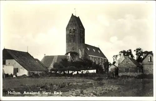 Ak Hollum Ameland Friesland Niederlande, Herv. Kerk