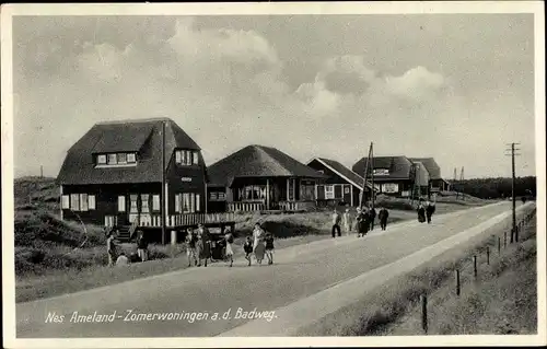 Ak Nes Ameland Friesland Niederlande, Zomerwoningen a. d. Badweg