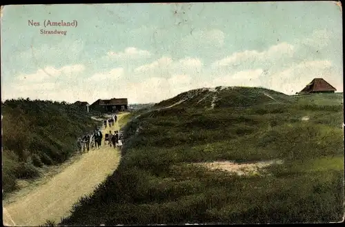 Ak Nes Ameland Friesland Niederlande, Strandweg