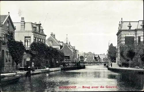 Ak Boskoop Alphen aan den Rijn Südholland Niederlande, Brug over de Gouwe