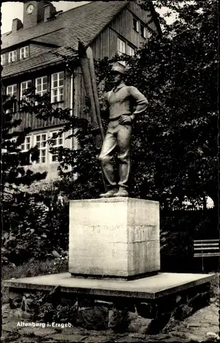 Ak Altenberg Erzgebirge, Denkmal, Statue