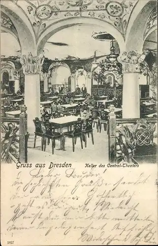 Ak Dresden Altstadt, Keller des Central-Theaters, Gastraum