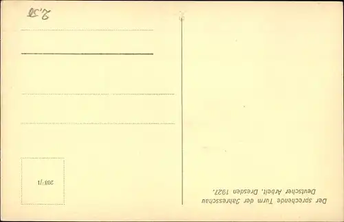 Ak Dresden, Jahresschau Deutscher Arbeit 1927, Das Papier, Der Sprechende Turm, Presseturm