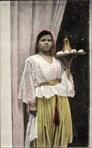 Ak Algerien, Femme arabe servant le cafe, Maghreb