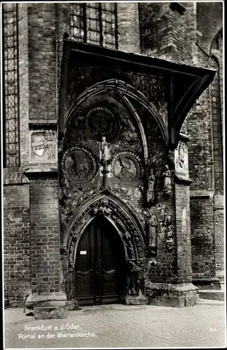 Ak Frankfurt an der Oder, Sankt Marienkirche, Portal