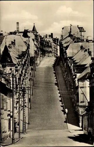 Ak Meerane in Sachsen, Blick in die Bergstraße, genannt Steile Wand