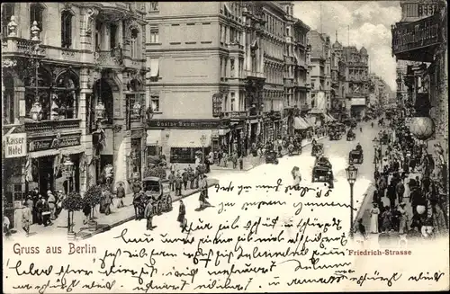 Ak Berlin Mitte, Friedrichstraße, Kaiser Hotel, Geschäfte