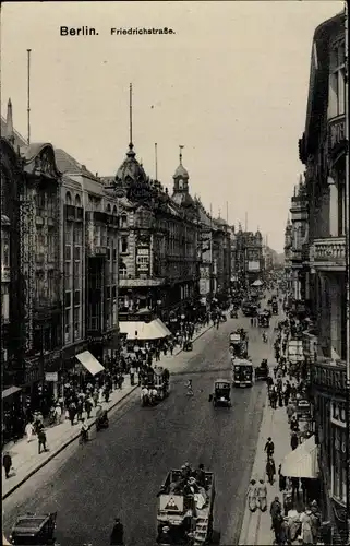 Ak Berlin, Friedrichstraße, belebte Szene