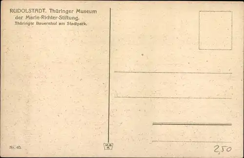 Ak Rudolstadt, Thüringer Museum der Marie Richter Stiftung, Thüringer Bauernhof am Stadtpark